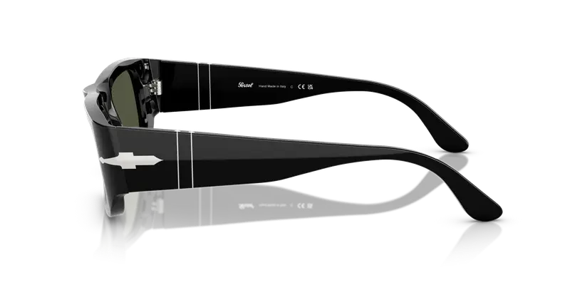 Persol Unisex PO3362S 95/31 Occhiali da sole Acetato Nero Verde Pillow Normale miniatura 3