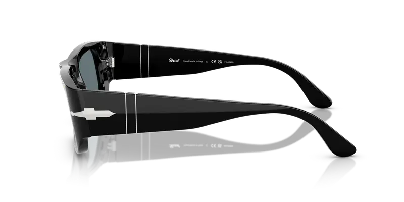 Persol Unisex PO3362S 95/3R Occhiali da sole Acetato Nero Blu Pillow Polarizzata miniatura 3