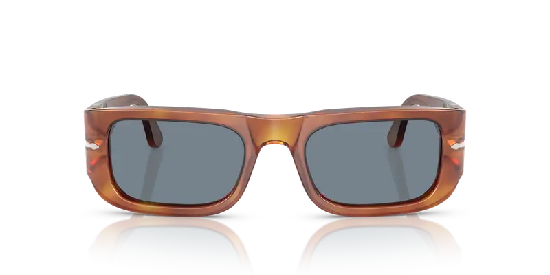 Persol Unisex PO3362S 96/56 Occhiali da sole Acetato Marrone Blu Pillow Normale miniatura 2