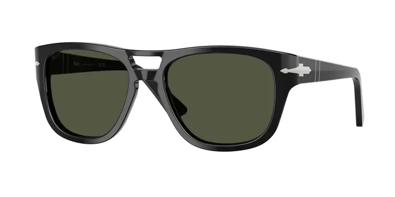 Persol Unisex PO3366S  95/31 Occhiali da sole Acetato Nero Verde Squadrata Normale
