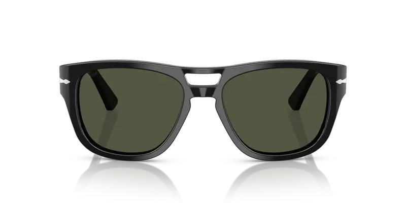 Persol Unisex PO3366S 95/31 Occhiali da sole Acetato Nero Verde Squadrata Normale miniatura 2