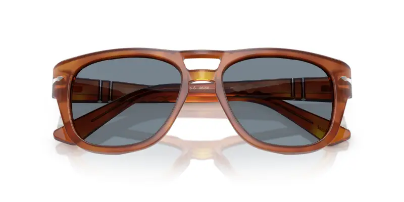 Unisex PO3366S 96/56 Occhiali da sole Acetato Marrone Blu Squadrata Normale miniatura 2