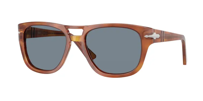Unisex PO3366S 96/56 Occhiali da sole Acetato Marrone Blu Squadrata Normale