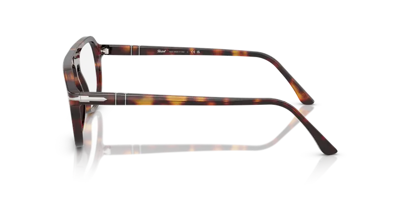 Persol Unisex PO3368V 24 Montature da vista Acetato Tartaruga Trasparente Pilot Normale miniatura 3