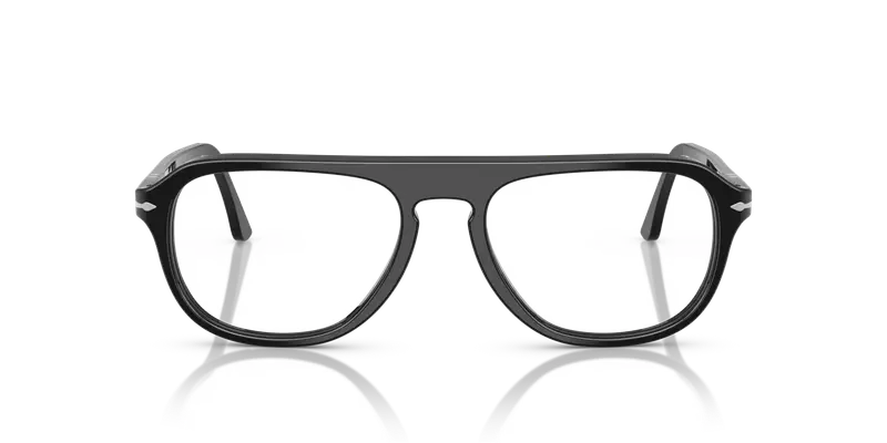 Persol Unisex PO3368V 95 Montature da vista Acetato Nero Trasparente Pilot Normale miniatura 2