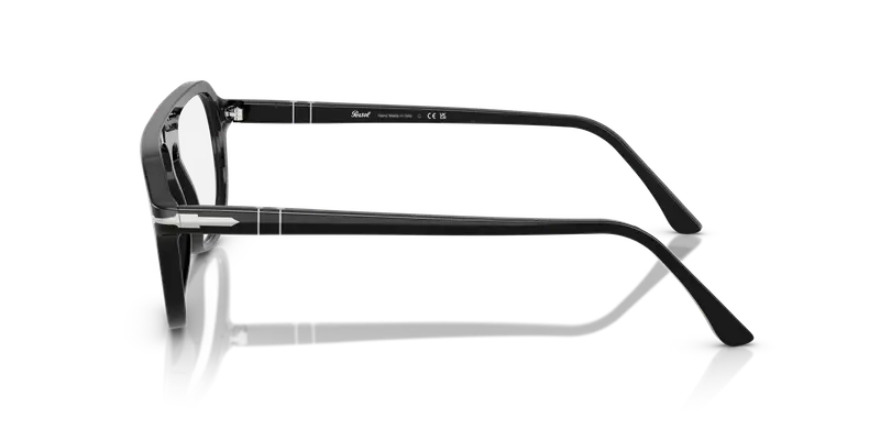 Persol Unisex PO3368V 95 Montature da vista Acetato Nero Trasparente Pilot Normale miniatura 3