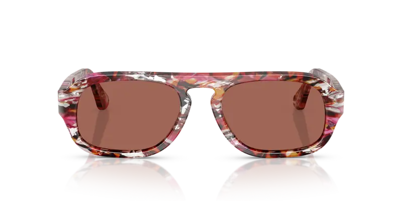 Persol Unisex PO3369S 1220H2 Occhiali da sole Acetato Multi-colore Marrone Pilot Normale miniatura 2