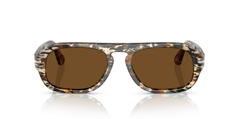 Persol Unisex PO3369S 122157 Occhiali da sole Acetato Multi-colore Marrone Pilot Polarizzata miniatura 2