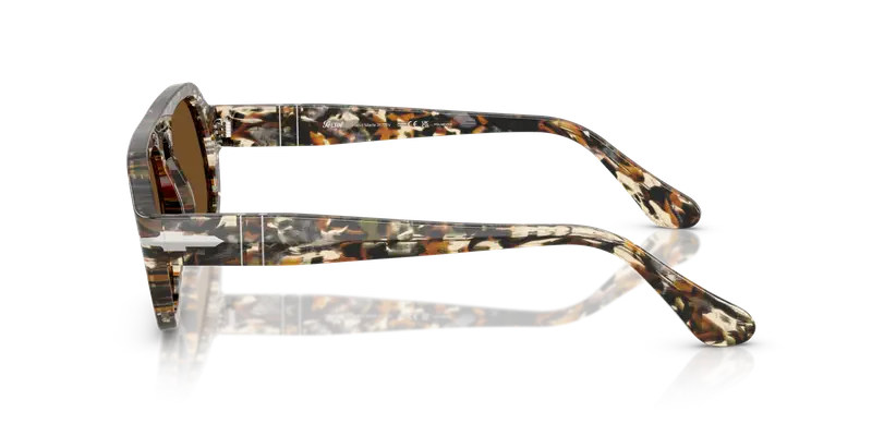 Persol Unisex PO3369S 122157 Occhiali da sole Acetato Multi-colore Marrone Pilot Polarizzata miniatura 3