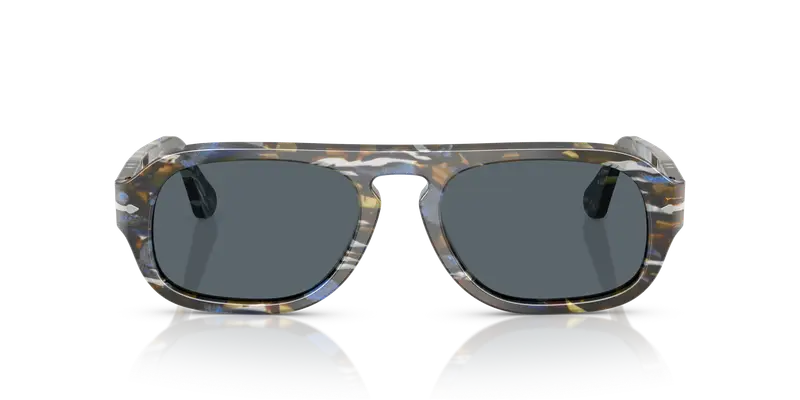 Persol Unisex PO3369S 1222R5 Occhiali da sole Acetato Multi-colore Blu Pilot Normale miniatura 2