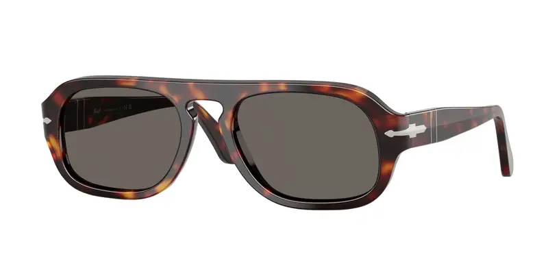 Persol Unisex PO3369S  24/B1 Occhiali da sole Acetato Tartaruga Grigio Pilot Normale