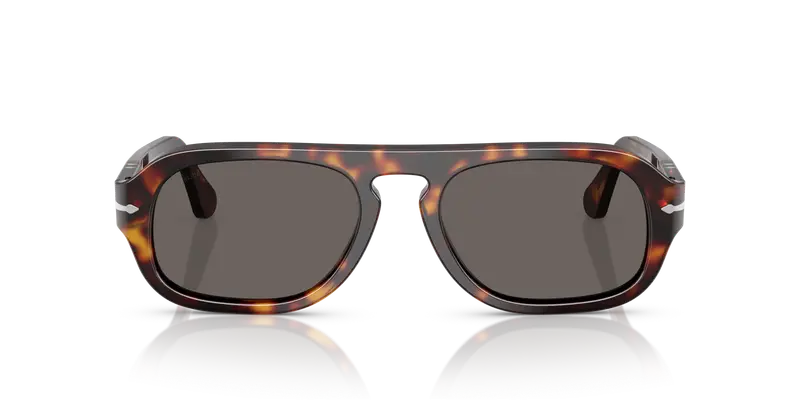 Persol Unisex PO3369S 24/B1 Occhiali da sole Acetato Tartaruga Grigio Pilot Normale miniatura 2