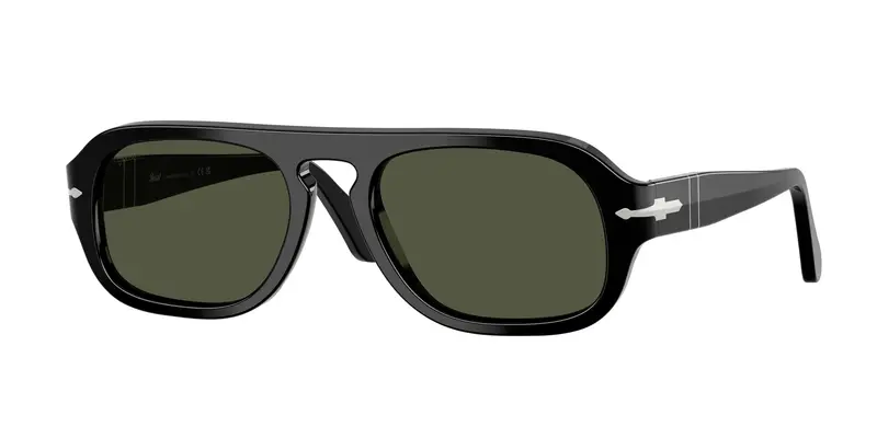 Persol Unisex PO3369S  95/31 Occhiali da sole Acetato Nero Verde Pilot Normale