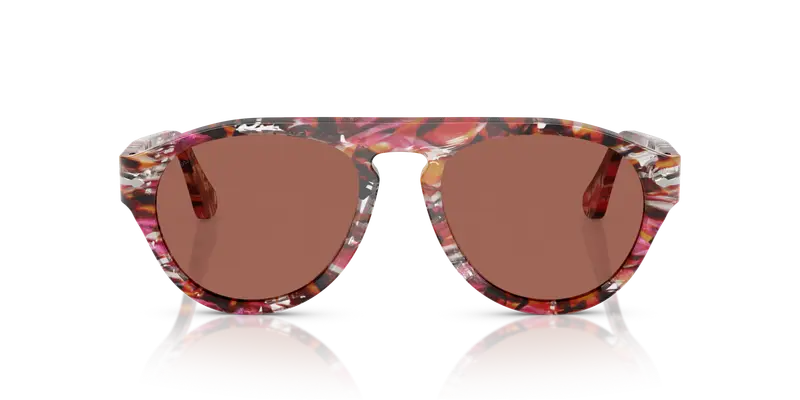 Persol Unisex PO3370S 1220H2 Occhiali da sole Acetato Multi-colore Marrone Pilot Normale miniatura 2