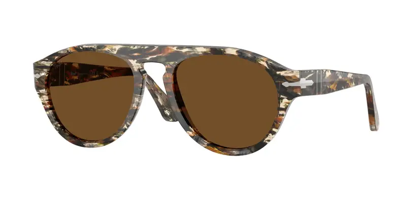 Persol Unisex PO3370S  122157 Occhiali da sole Acetato Multi-colore Marrone Pilot Polarizzata