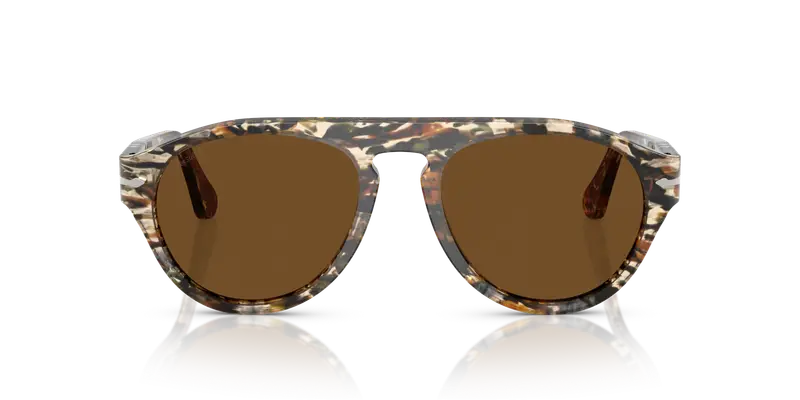 Persol Unisex PO3370S 122157 Occhiali da sole Acetato Multi-colore Marrone Pilot Polarizzata miniatura 2