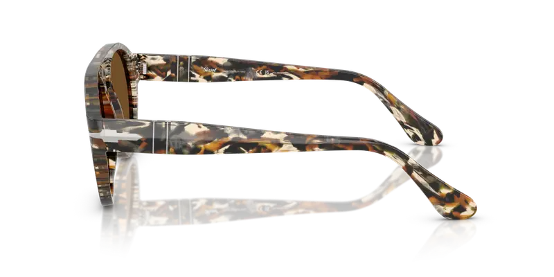 Persol Unisex PO3370S 122157 Occhiali da sole Acetato Multi-colore Marrone Pilot Polarizzata miniatura 3