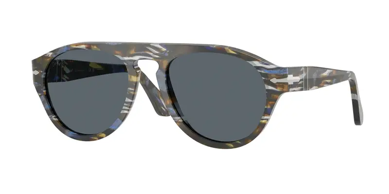Persol Unisex PO3370S  1222R5 Occhiali da sole Acetato Multi-colore Blu Pilot Normale