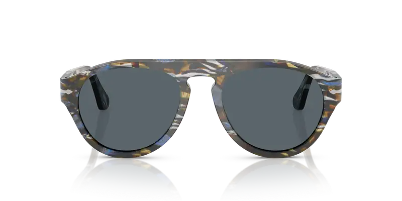 Persol Unisex PO3370S 1222R5 Occhiali da sole Acetato Multi-colore Blu Pilot Normale miniatura 2