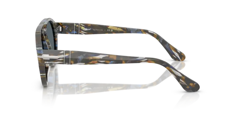 Persol Unisex PO3370S 1222R5 Occhiali da sole Acetato Multi-colore Blu Pilot Normale miniatura 3