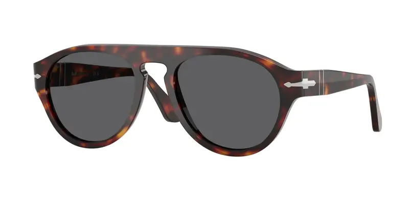 Persol Unisex PO3370S  24/B1 Occhiali da sole Acetato Tartaruga Grigio Pilot Normale