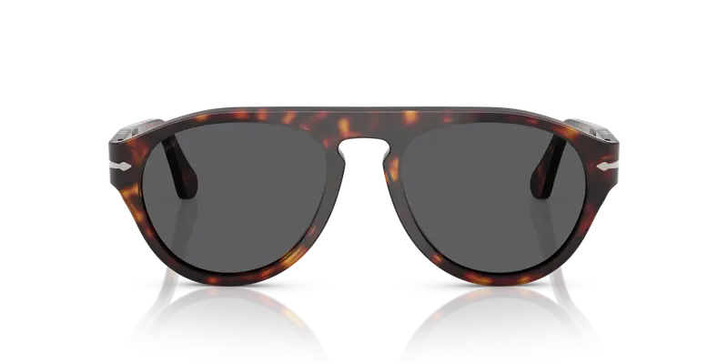 Persol Unisex PO3370S 24/B1 Occhiali da sole Acetato Tartaruga Grigio Pilot Normale miniatura 2