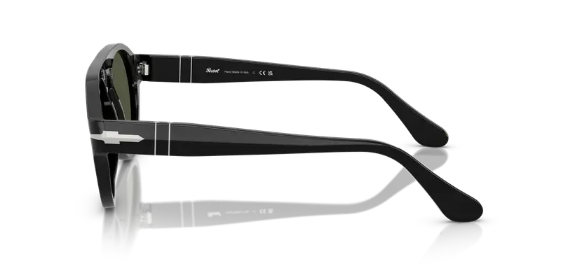 Persol Unisex PO3370S 95/31 Occhiali da sole Acetato Nero Verde Pilot Normale miniatura 3