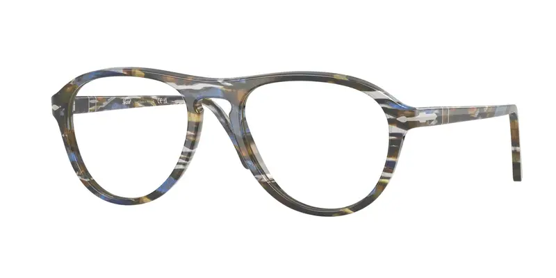 Persol Unisex PO3371V LYNN 1222 Montature da vista Acetato Multi-colore Trasparente Pilot Normale