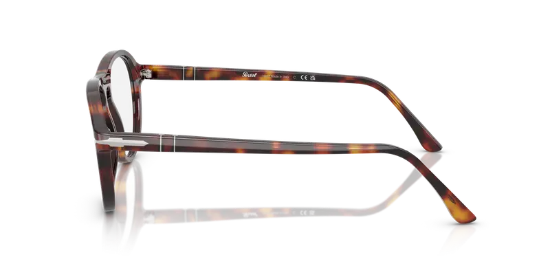 Persol Unisex PO3371V LYNN 24 Montature da vista Acetato Tartaruga Trasparente Pilot Normale miniatura 3