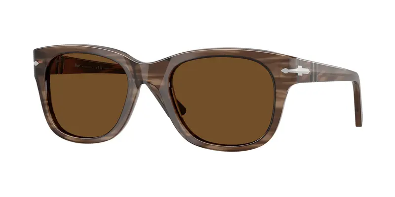Persol Unisex PO3372S  120857 Occhiali da sole Acetato Tartaruga Marrone Squadrata Polarizzata