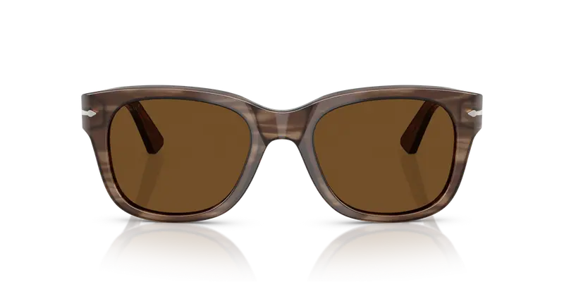 Persol Unisex PO3372S 120857 Occhiali da sole Acetato Tartaruga Marrone Squadrata Polarizzata miniatura 2
