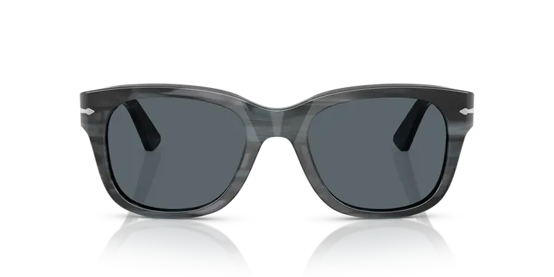 Persol Unisex PO3372S 1224R5 Occhiali da sole Acetato Grigio Blu Squadrata Normale miniatura 2