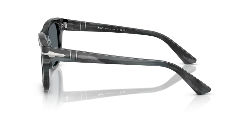 Persol Unisex PO3372S 1224R5 Occhiali da sole Acetato Grigio Blu Squadrata Normale miniatura 3