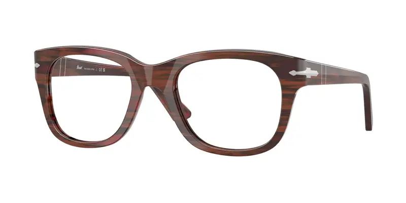 Persol Unisex PO3372V  1223 Montature da vista Acetato Bordeaux Trasparente Squadrata Normale