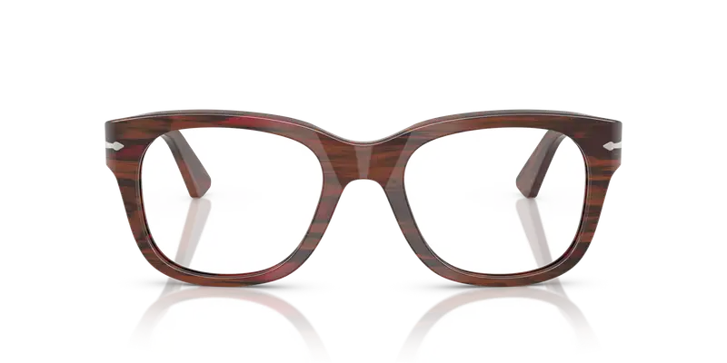 Persol Unisex PO3372V 1223 Montature da vista Acetato Bordeaux Trasparente Squadrata Normale miniatura 2