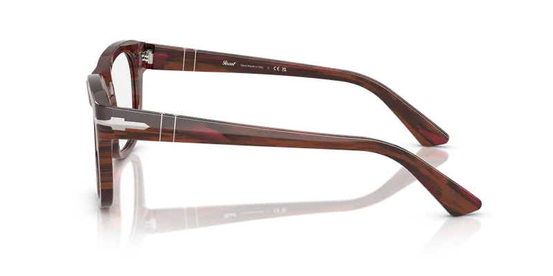 Persol Unisex PO3372V 1223 Montature da vista Acetato Bordeaux Trasparente Squadrata Normale miniatura 3