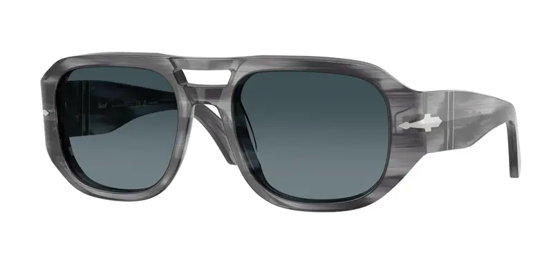 Persol Unisex PO3373S VINCENT 1192S3 Occhiali da sole Acetato Grigio Blu Pilot Polarizzata Sfumato