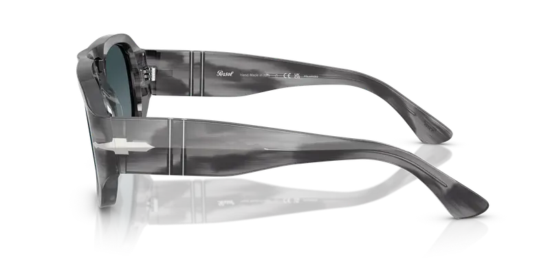 Persol Unisex PO3373S VINCENT 1192S3 Occhiali da sole Acetato Grigio Blu Pilot Polarizzata Sfumato miniatura 3