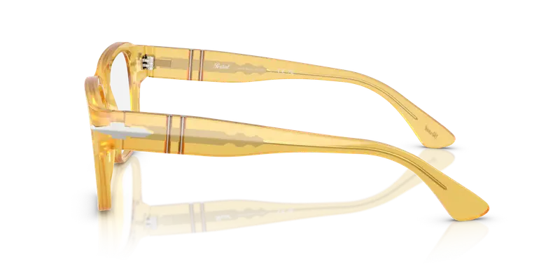 Persol Unisex PO3374V 204 Montature da vista Acetato Giallo Trasparente Squadrata Normale miniatura 3