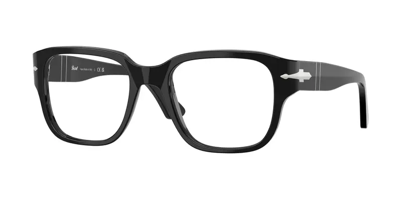 Persol Unisex PO3374V  95 Montature da vista Acetato Nero Trasparente Squadrata Normale
