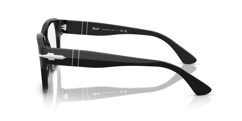 Persol Unisex PO3374V 95 Montature da vista Acetato Nero Trasparente Squadrata Normale miniatura 3