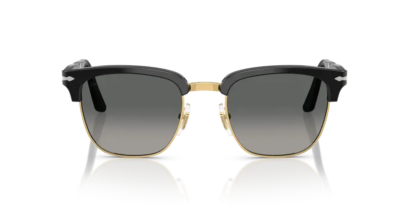 Persol Unisex PO3375S 122571 Occhiali da sole Acetato Nero Grigio Squadrata Normale Sfumato miniatura 2