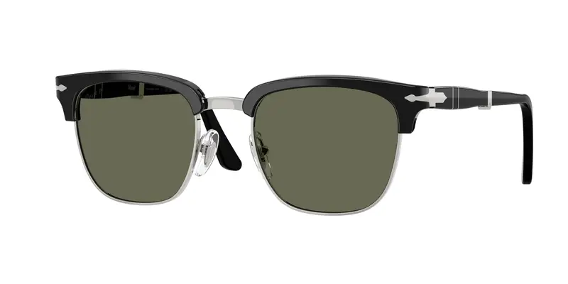 Persol Unisex PO3375S  95/58 Occhiali da sole Acetato Nero Verde Squadrata Polarizzata
