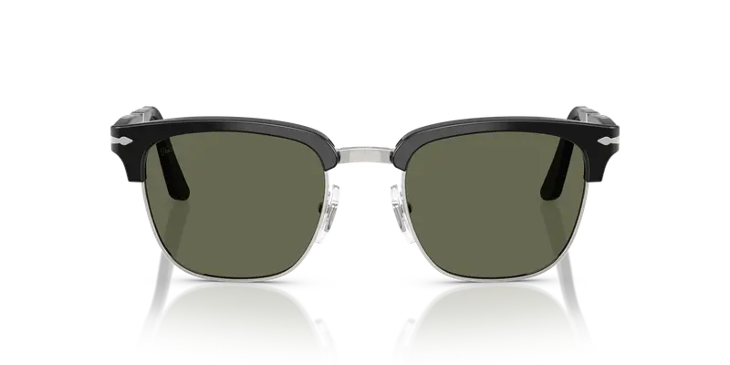 Persol Unisex PO3375S 95/58 Occhiali da sole Acetato Nero Verde Squadrata Polarizzata miniatura 2