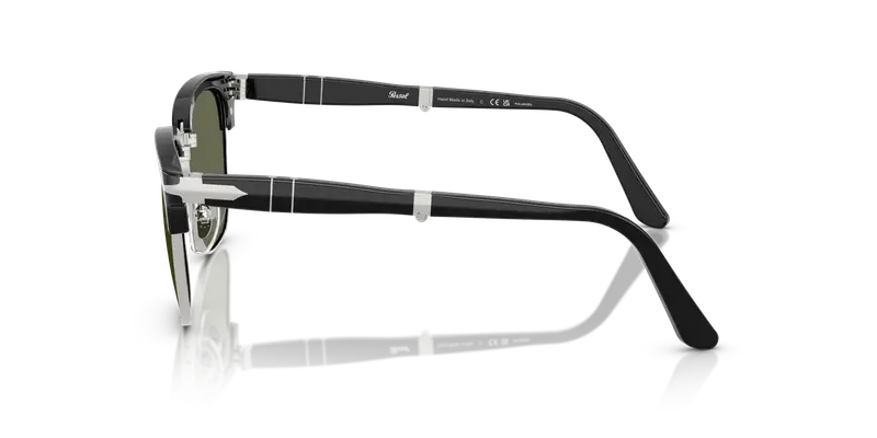 Persol Unisex PO3375S 95/58 Occhiali da sole Acetato Nero Verde Squadrata Polarizzata miniatura 3