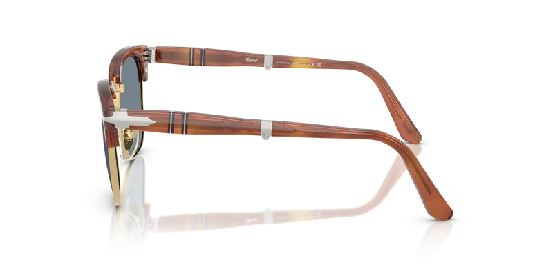 Persol Unisex PO3375S 96/56 Occhiali da sole Acetato Marrone Blu Squadrata Normale miniatura 3