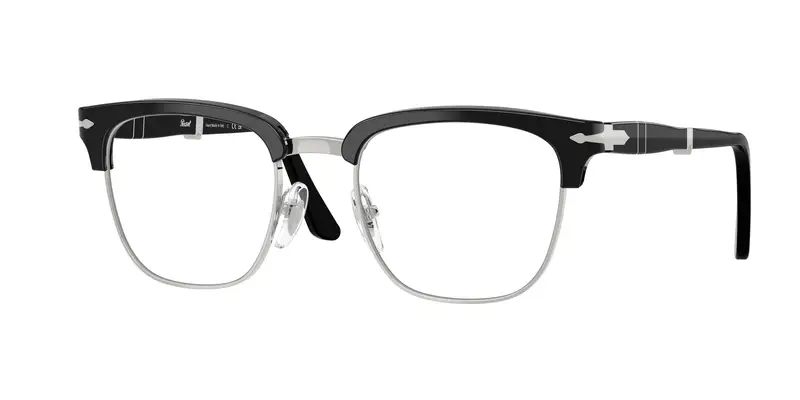 Persol Unisex PO3375V  95 Montature da vista Acetato Nero Trasparente Squadrata Normale