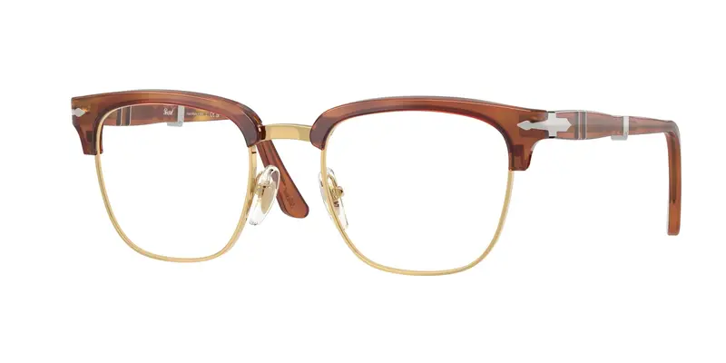 Persol Unisex PO3375V  96 Montature da vista Acetato Marrone Trasparente Squadrata Normale