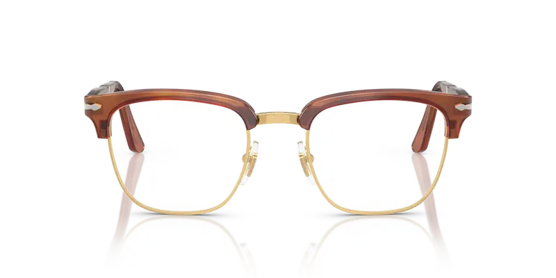 Persol Unisex PO3375V 96 Montature da vista Acetato Marrone Trasparente Squadrata Normale miniatura 2