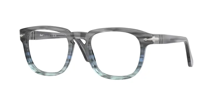 Persol Unisex PO3376V  1205 Montature da vista Acetato Grigio Trasparente Squadrata Normale